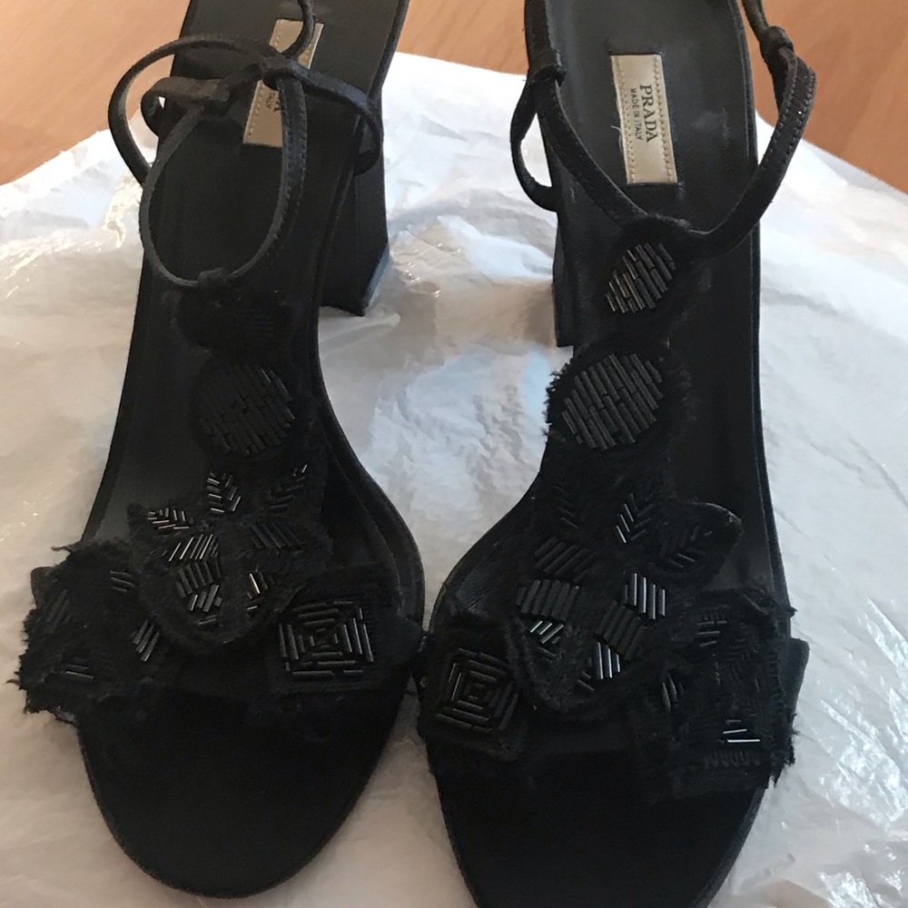 Prada black sandals size 11